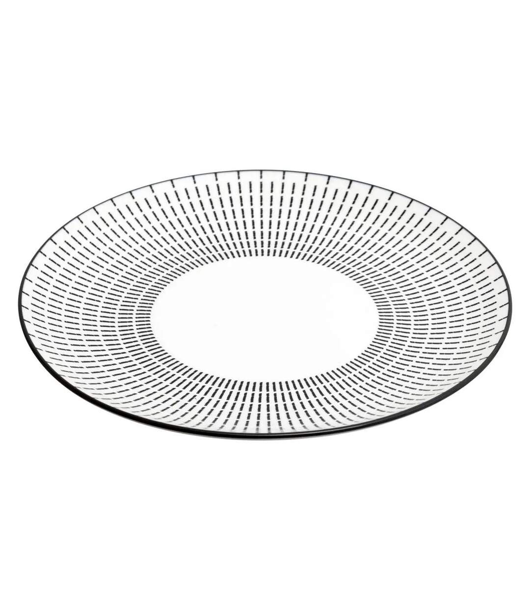 Lot de 6 Assiettes Plates Porcelaine Lunis 27cm Noir-2