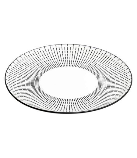 Lot de 6 Assiettes Plates Porcelaine Lunis 27cm Noir
