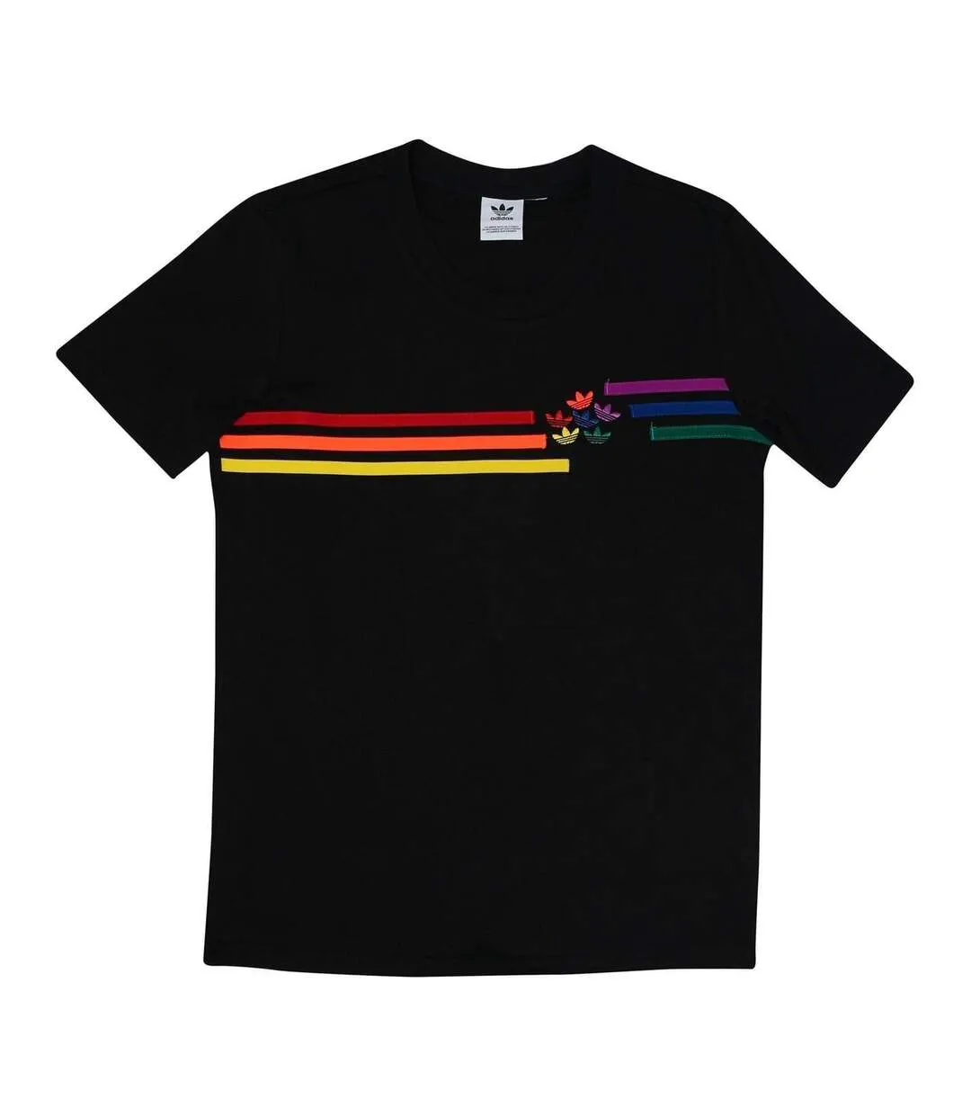 T-shirt Motif/style Rayures Contrastées Pride Femme Noir Adidas-1