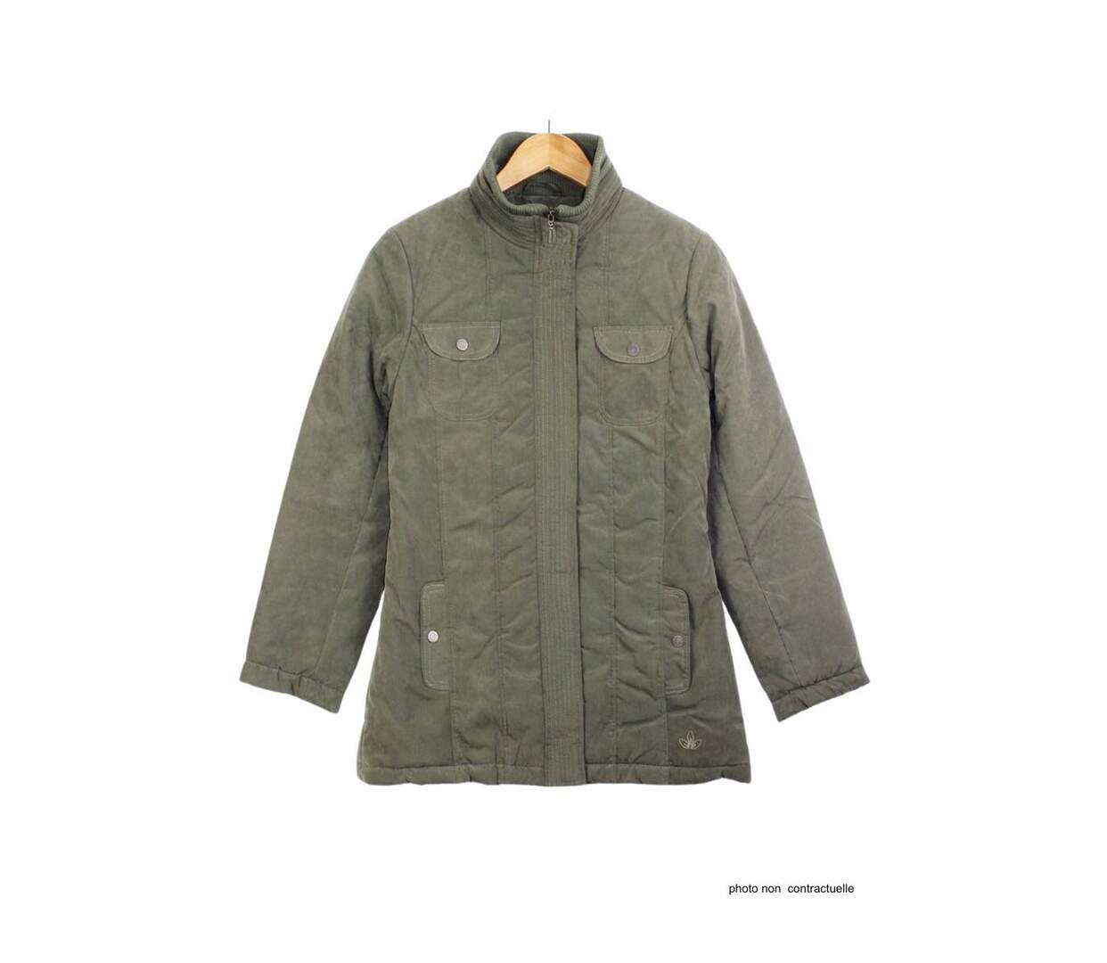 Veste Longue Femme Microfibre Kaki – Doublure Nylon Confort-2
