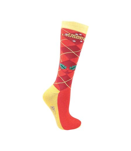 Chaussettes femme rouge / vert / doré HyFASHION