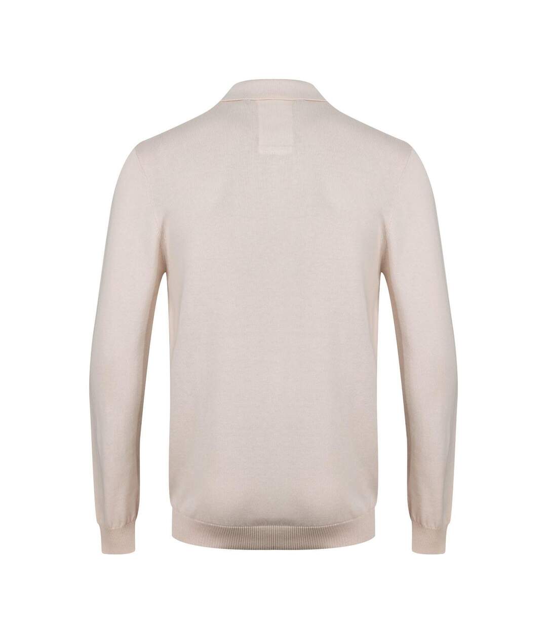 Mens Venice Knitted Long-sleeved Polo Shirt Beige Luke 1977-2