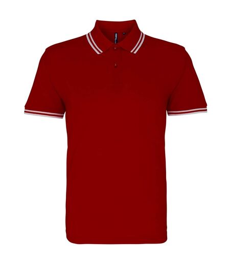 Asquith & Fox Mens Classic Fit Tipped Polo Shirt (Red/ White)