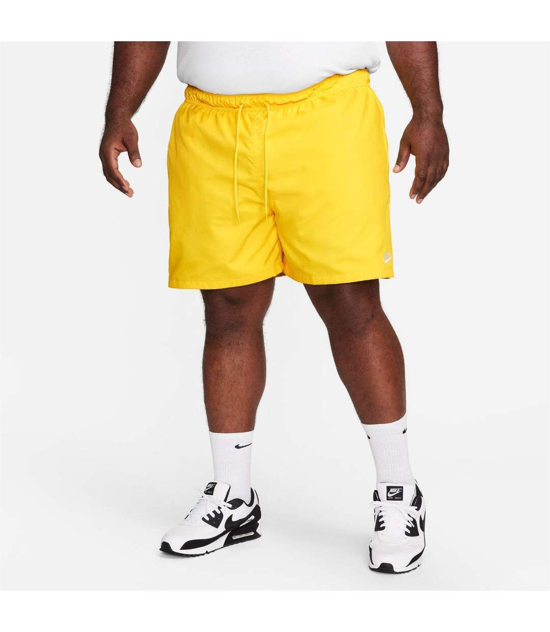 Mens Club Flow Woven Track Shorts Lightning Yellow White Nike-3