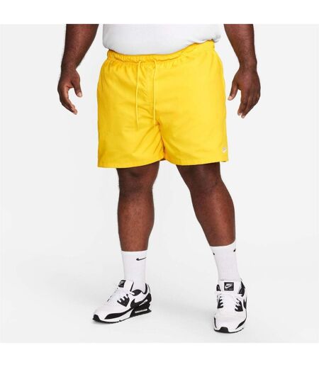 Mens Club Flow Woven Track Shorts Lightning Yellow White Nike
