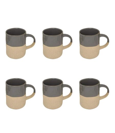 Lot de 6 Mugs en Faïence Kate 34cl Gris