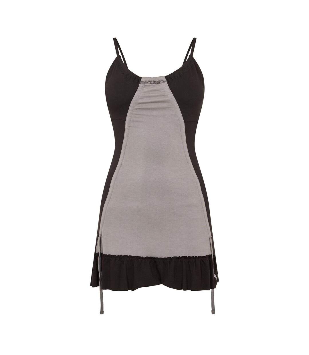 Womens/ladies Spaghetti Strap Top Black Grey Puma-1