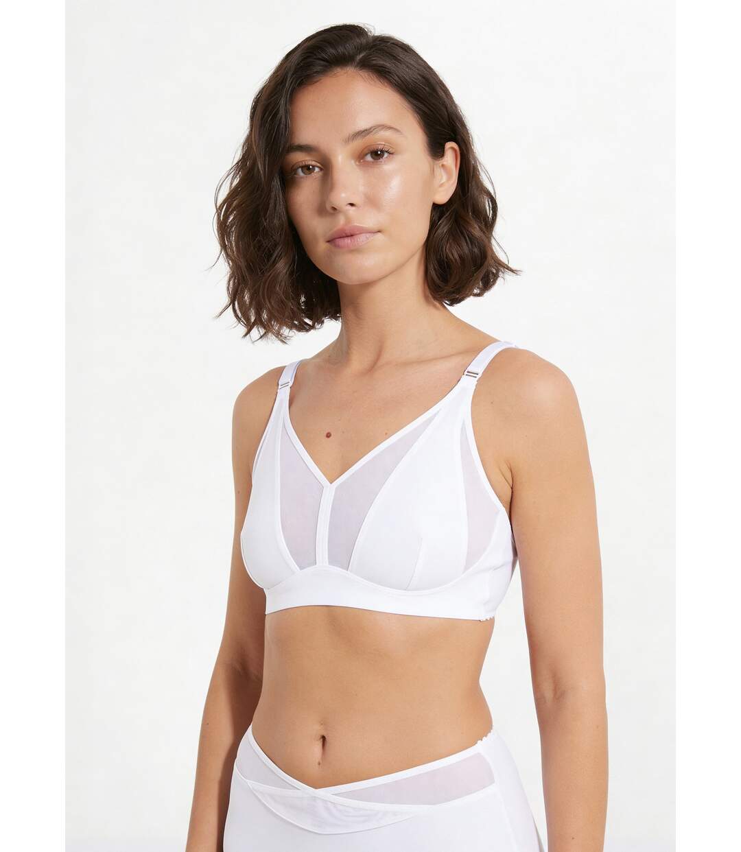 Soutien-gorge sans armatures tulle et microfibre-1