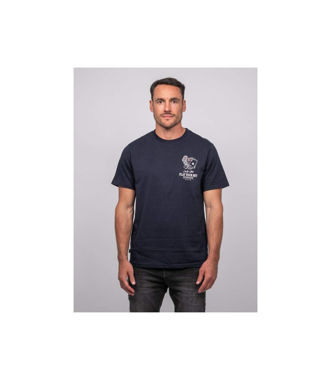 T shirt manches courtes coton motif poker JOPLAYER-1