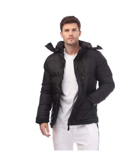 Mens Padded Puffer Jacket Black Loyalty & Faith