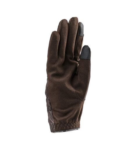 Womens/ladies stadium riding gloves brown Aubrion