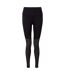 TriDri Womens/Ladies Rib Knit Contrast Bottom Yoga Leggings (Black/Charcoal) - UTRW7676