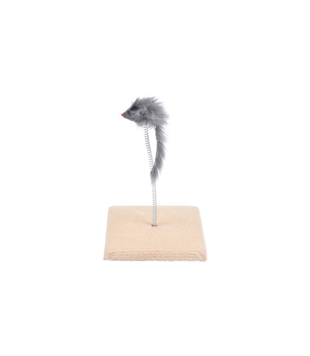 Jouet pour Chat Souris Ressort sur Plateau 16cm Gris