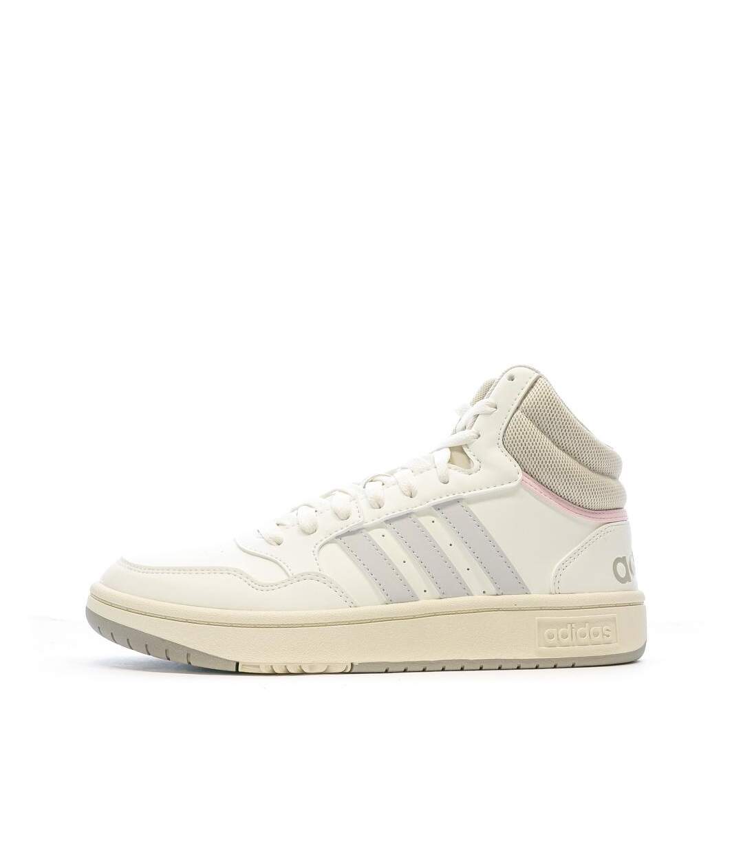 Baskets beige/rose femme adidas hoops 3.0-1