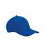 Classic organic cotton 6 panel baseball cap bright royal blue Beechfield