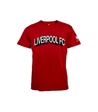 Liverpool FC Mens Wordmark T-Shirt (Red/White) - UTBS3296