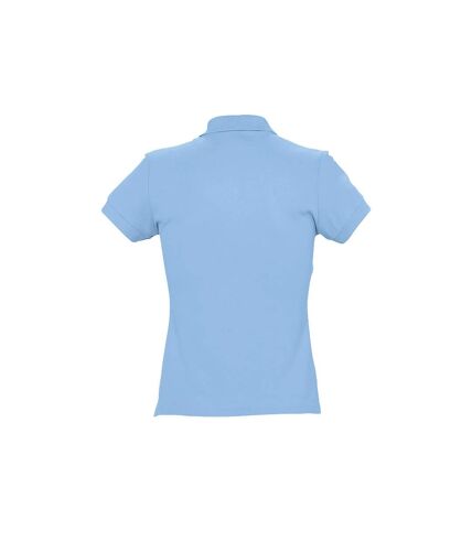 SOLS Womens/Ladies Passion Pique Short Sleeve Polo Shirt (Sky Blue)