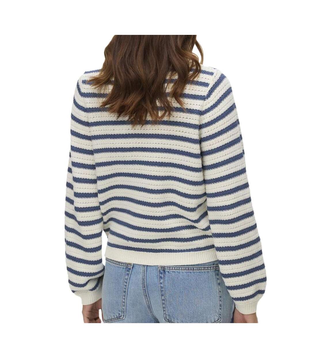 Pull blanc/marine femme vero moda gorgeous-2