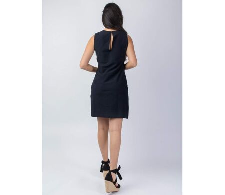 Robe courte tailleur SOLINE noire Coton Du Monde