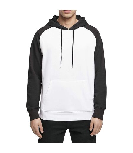 Sweat à capuche basic homme blanc / noir Build Your Brand