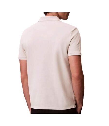 Polo beige homme calvin klein jeans ss monogram pique