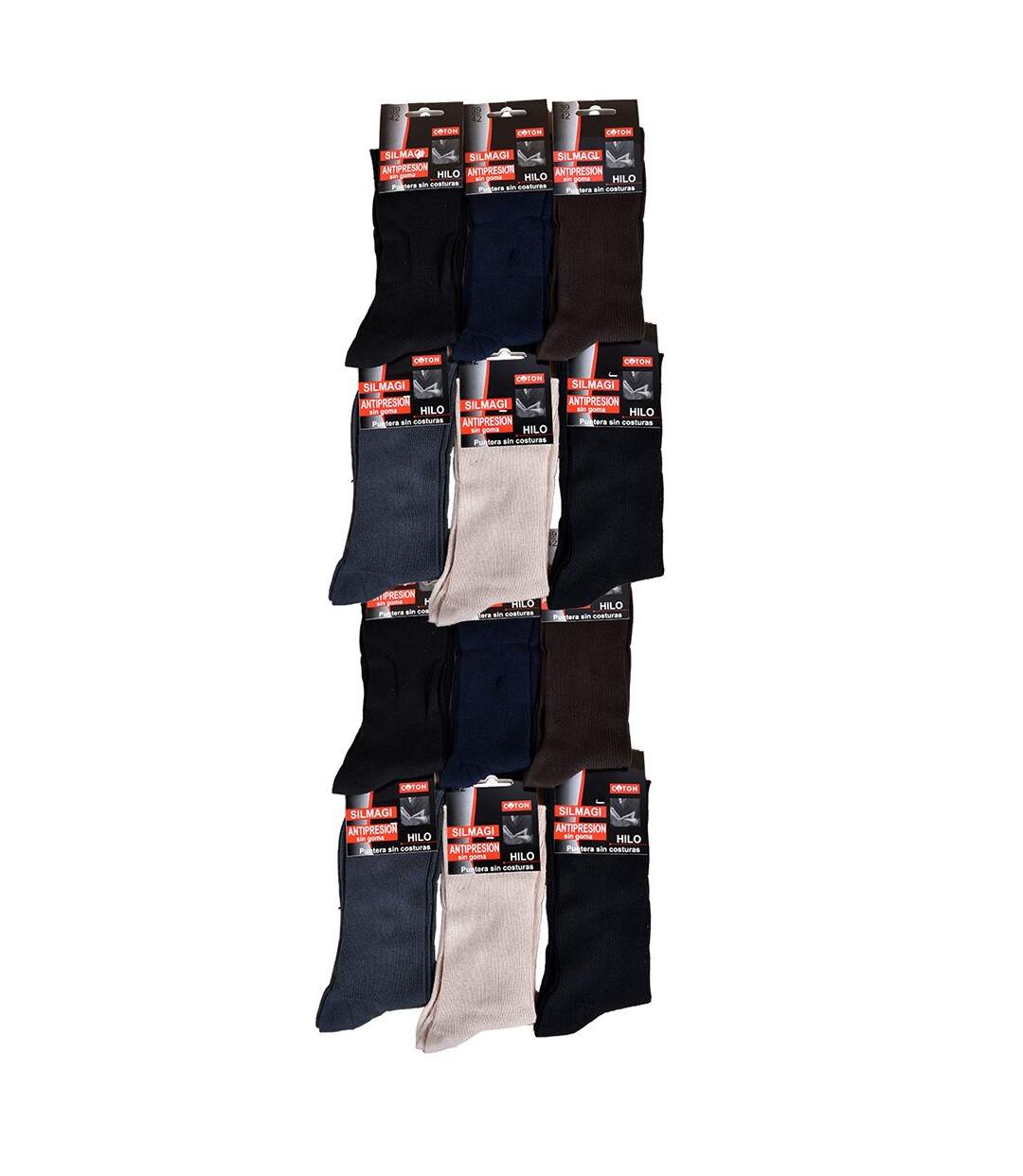 Chaussettes sans élastique homme Spécial Jambes sensibles Pack de 12 Paires Surprise