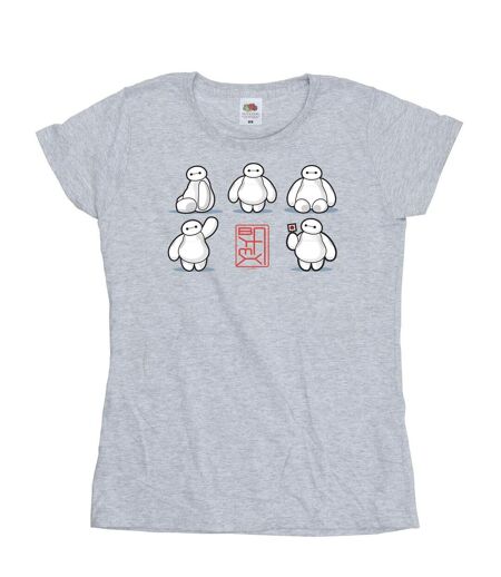 Disney - T-shirt BIG HERO BAYMAX MANY POSES - Femme (Gris chiné) - UTBI13209