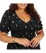 Robe Courte Manches Bouffantes Femme Noir Blanc Brave Soul-4