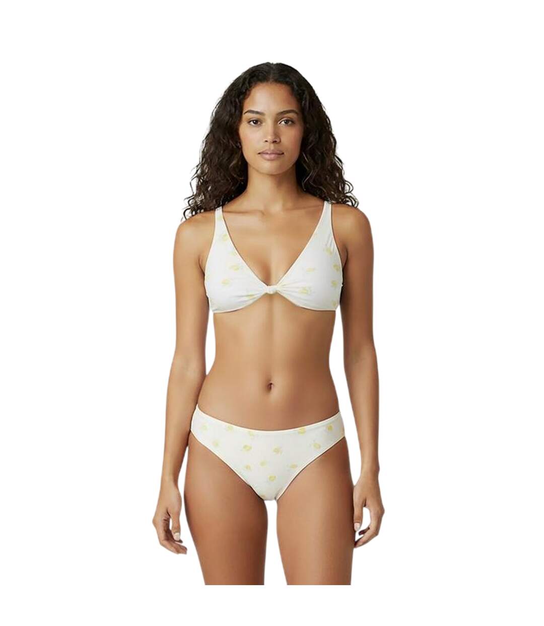 Womens/ladies Lemon High Waist Tanga White Yellow Jack Wills-4