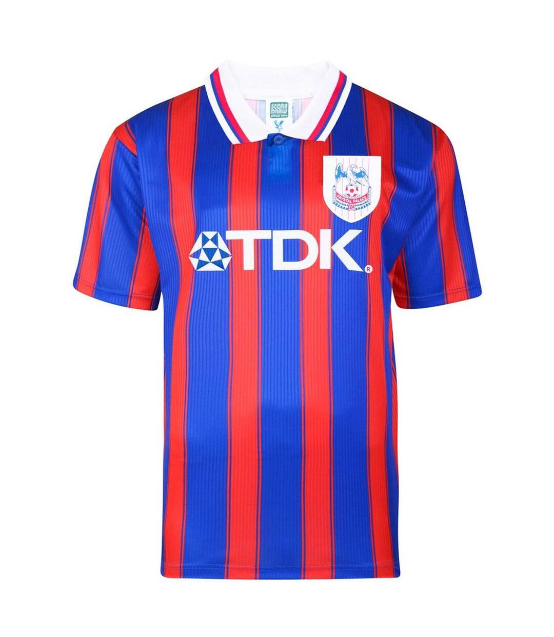 Mens Crystal Palace Home Jersey Red Blue Score Draw-2