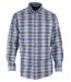 Chemise à carreaux Homme en Flanelle de Coton CH2003A Bleu/Gris (Challenger)-2