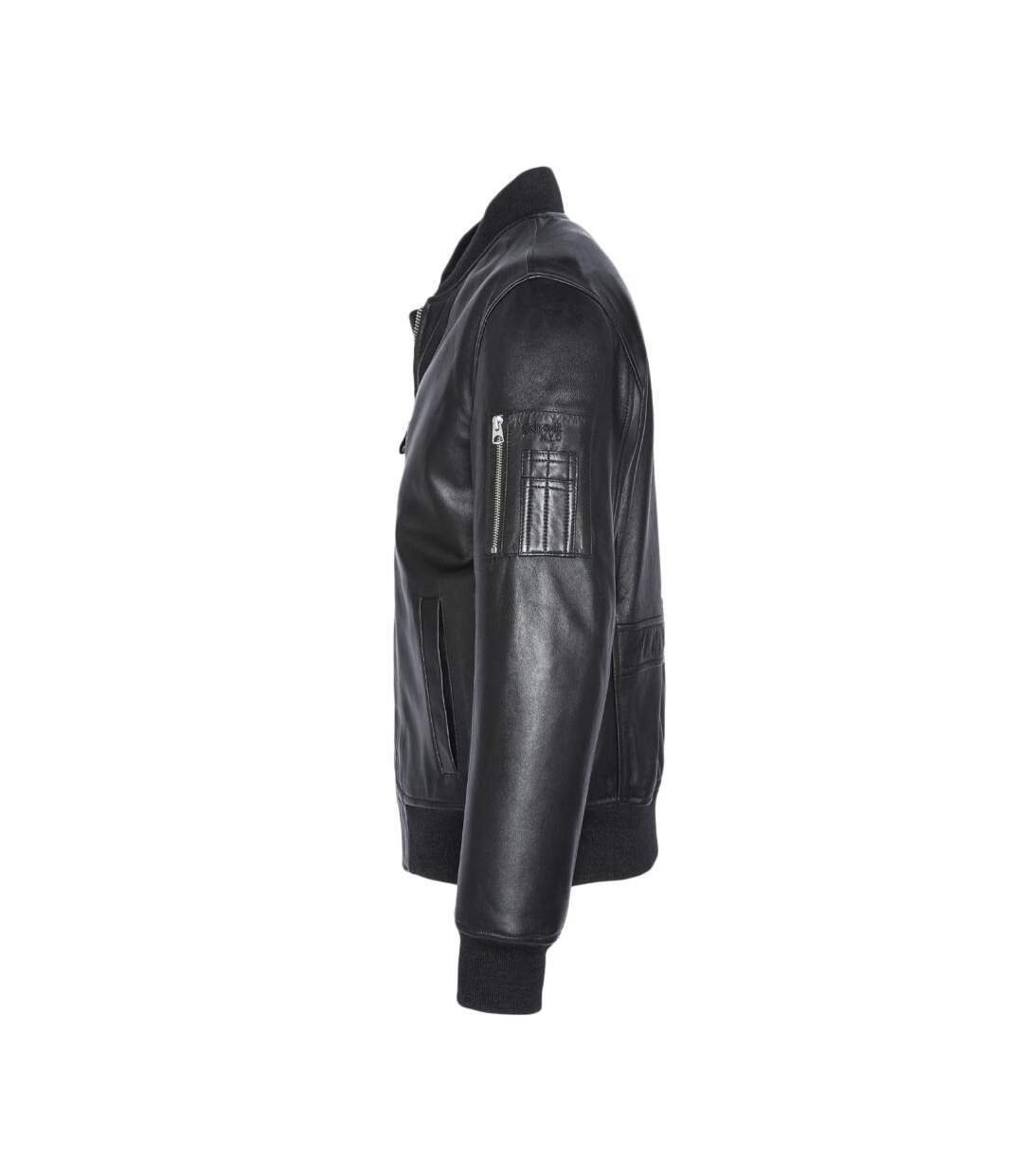 Blouson cuir noir homme schott lcbomba - l-3