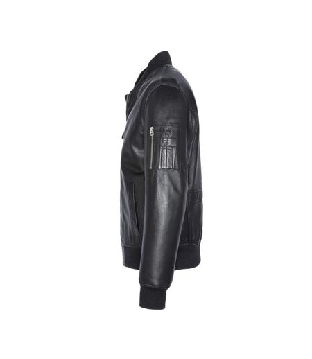 Blouson cuir noir homme schott lcbomba - l