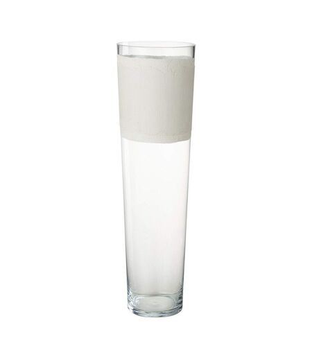 Vase Déco en Verre Delph 60cm Transparent & Blanc
