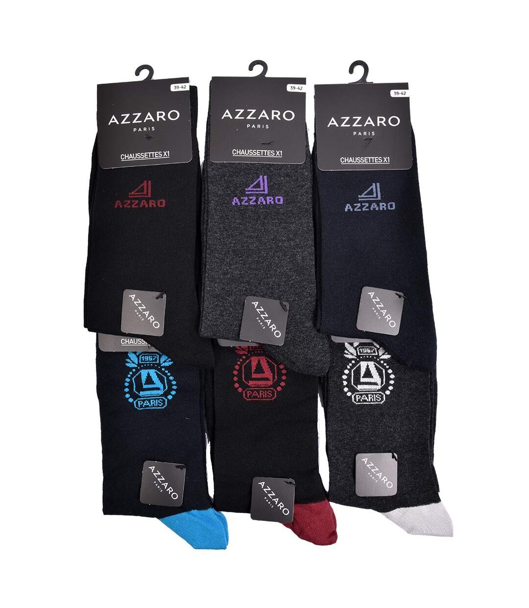 Chaussettes homme AZZARO Confort et qualité -Assortiment modèles photos selon arrivages- Pack de 12 paires Surprise AZZARO-3