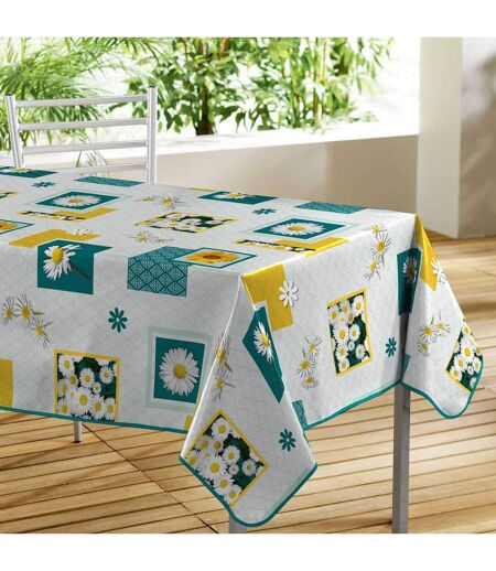 Nappe Toile Cirée Bouton d'Or 140x300cm Bleu