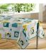 Nappe Toile Cirée Bouton d'Or 140x300cm Bleu-1