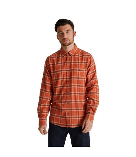 Mens Checked Long-sleeved Shirt Potters Clay Craghoppers