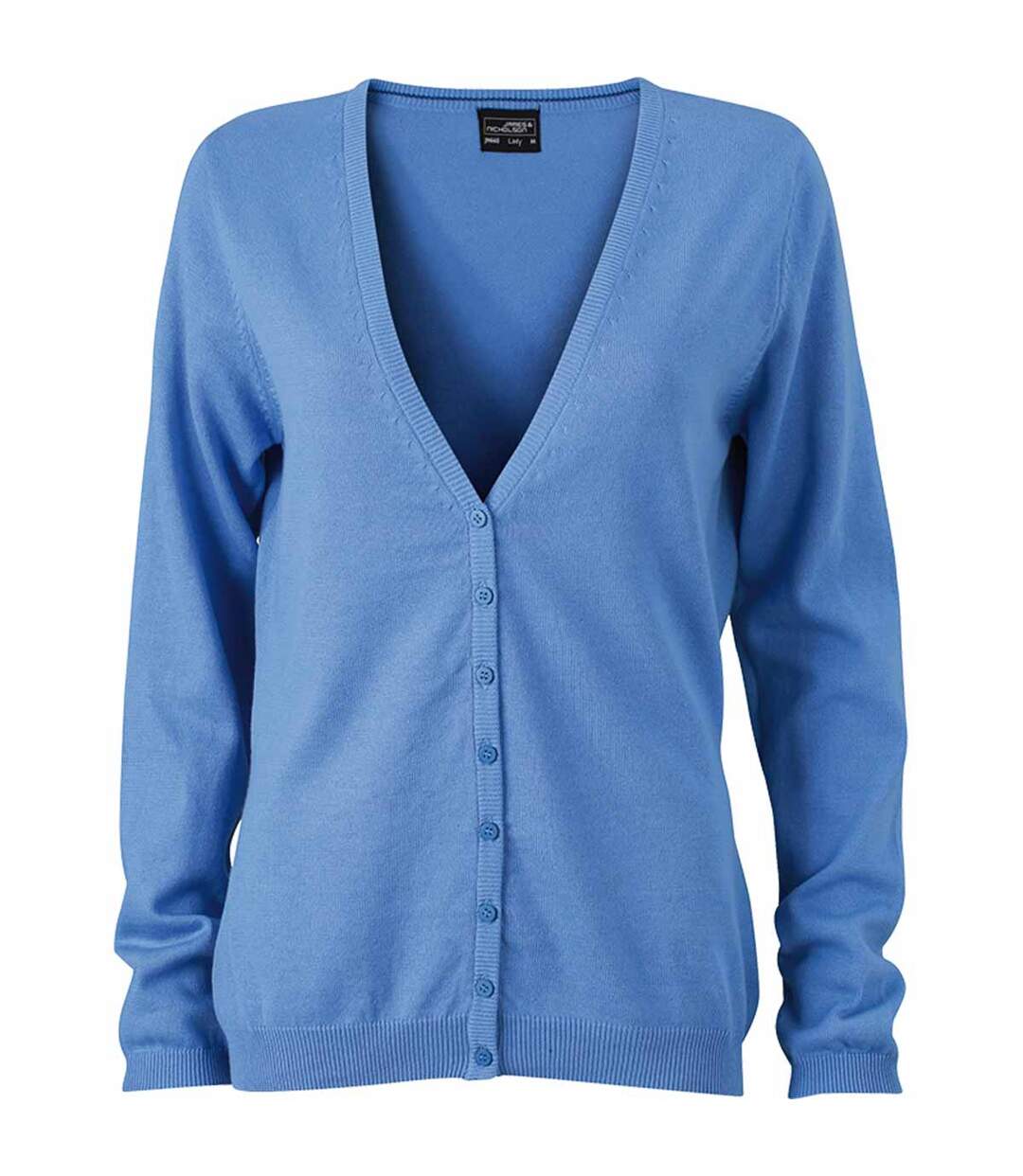 Gilet boutonné cardigan - FEMME - JN660 - bleu glacier