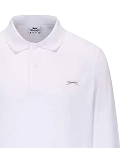 Polo De Cricket Manches Longues Motif/style Logo Homme Crème Slazenger
