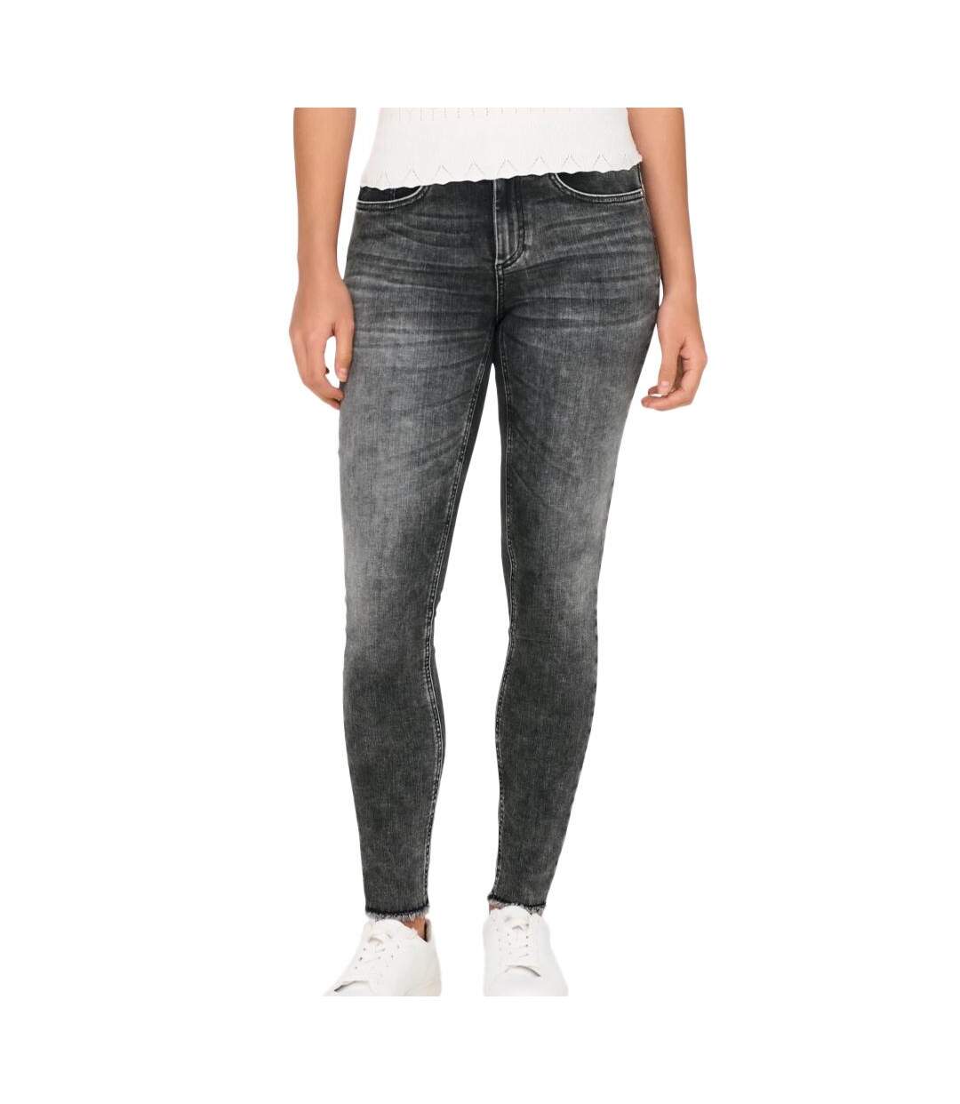 Jean skinny gris/noir  femme only mid ankle-1