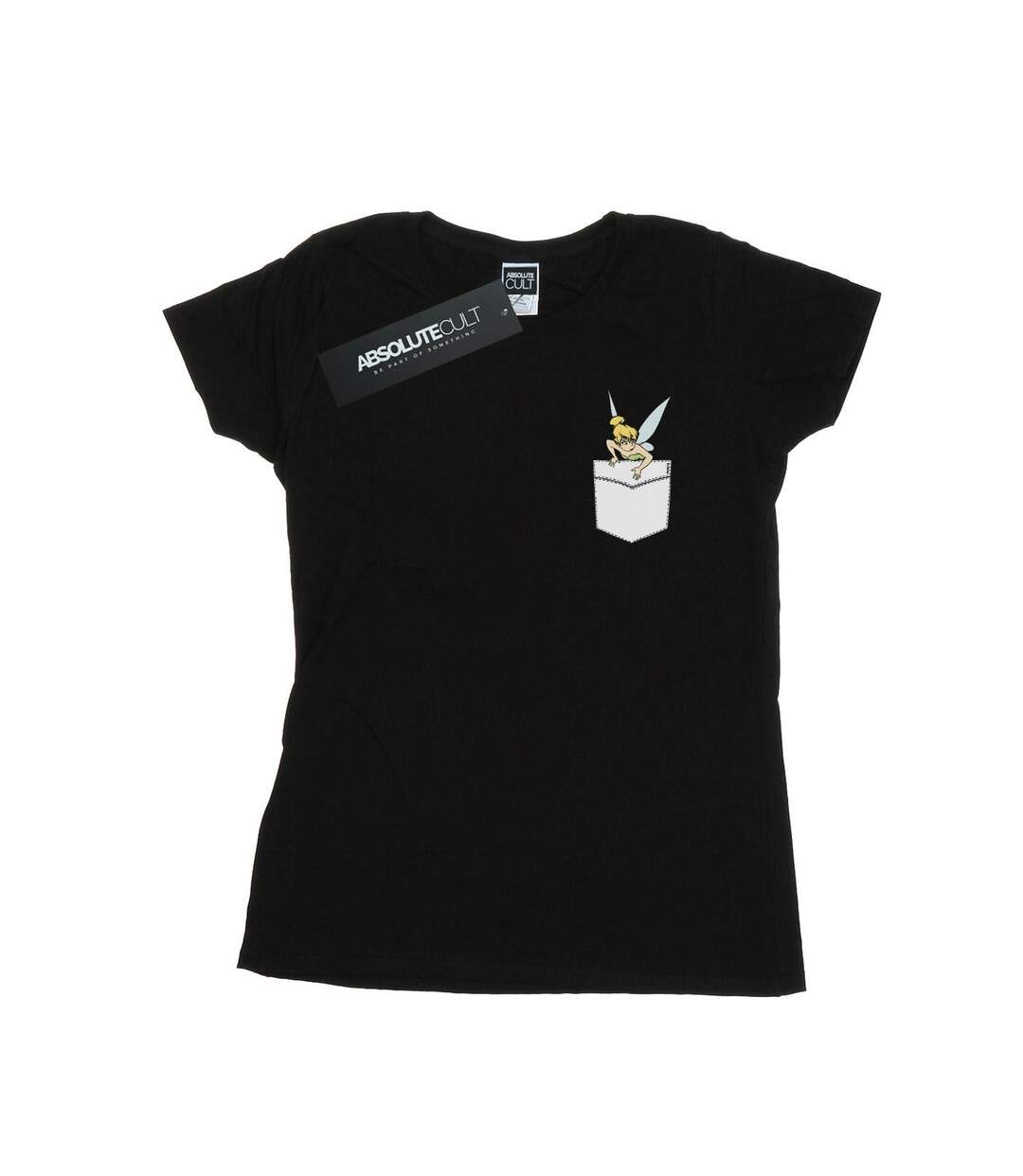 Disney T-shirt en coton à fausse poche Finker Bell Femme/Ladies (Noir) - UTBI43867-1