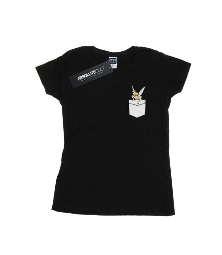 Disney T-shirt en coton à fausse poche Finker Bell Femme/Ladies (Noir) - UTBI43867