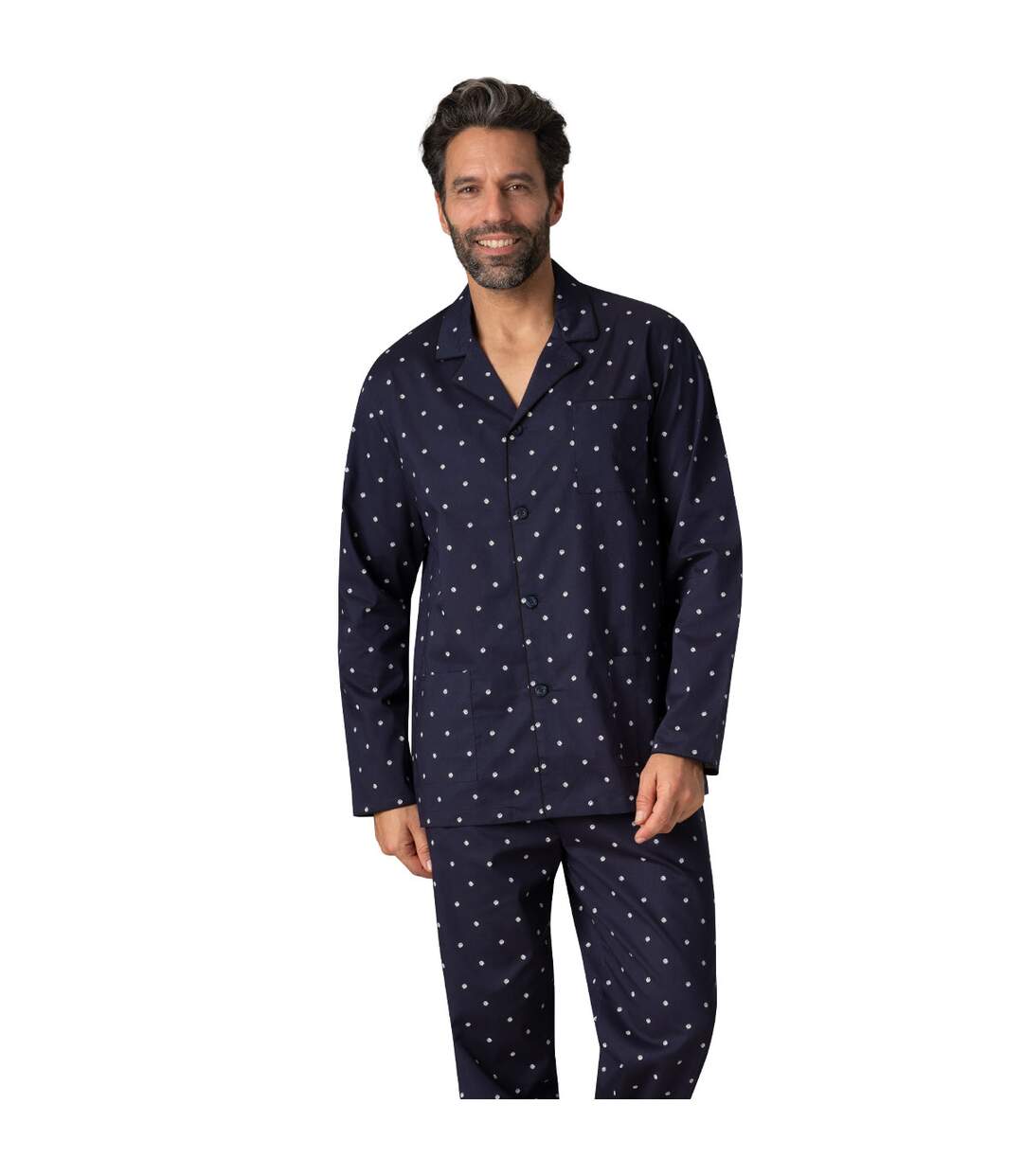 Pyjama long ouvert homme Popeline