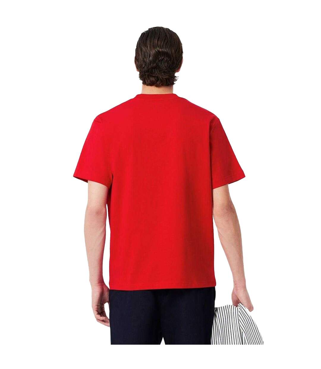 T-shirt Motif/style Logo Brodé Homme Rouge Lacoste-3