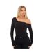 Haut Épaules Dénudées Motif/style Ruché Femme Noir I Saw It First-2