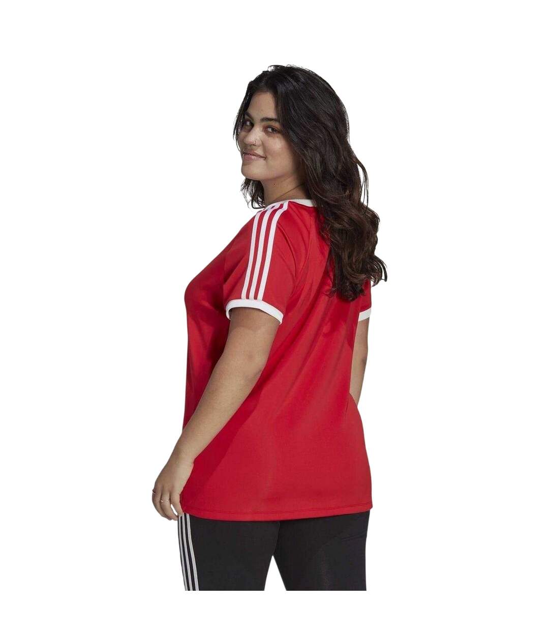 T-shirt Motif/style 3 Rayures Femme Rouge Adidas-3