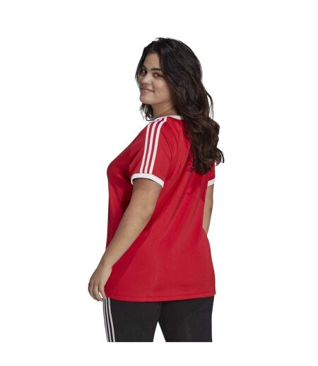 T-shirt Motif/style 3 Rayures Femme Rouge Adidas