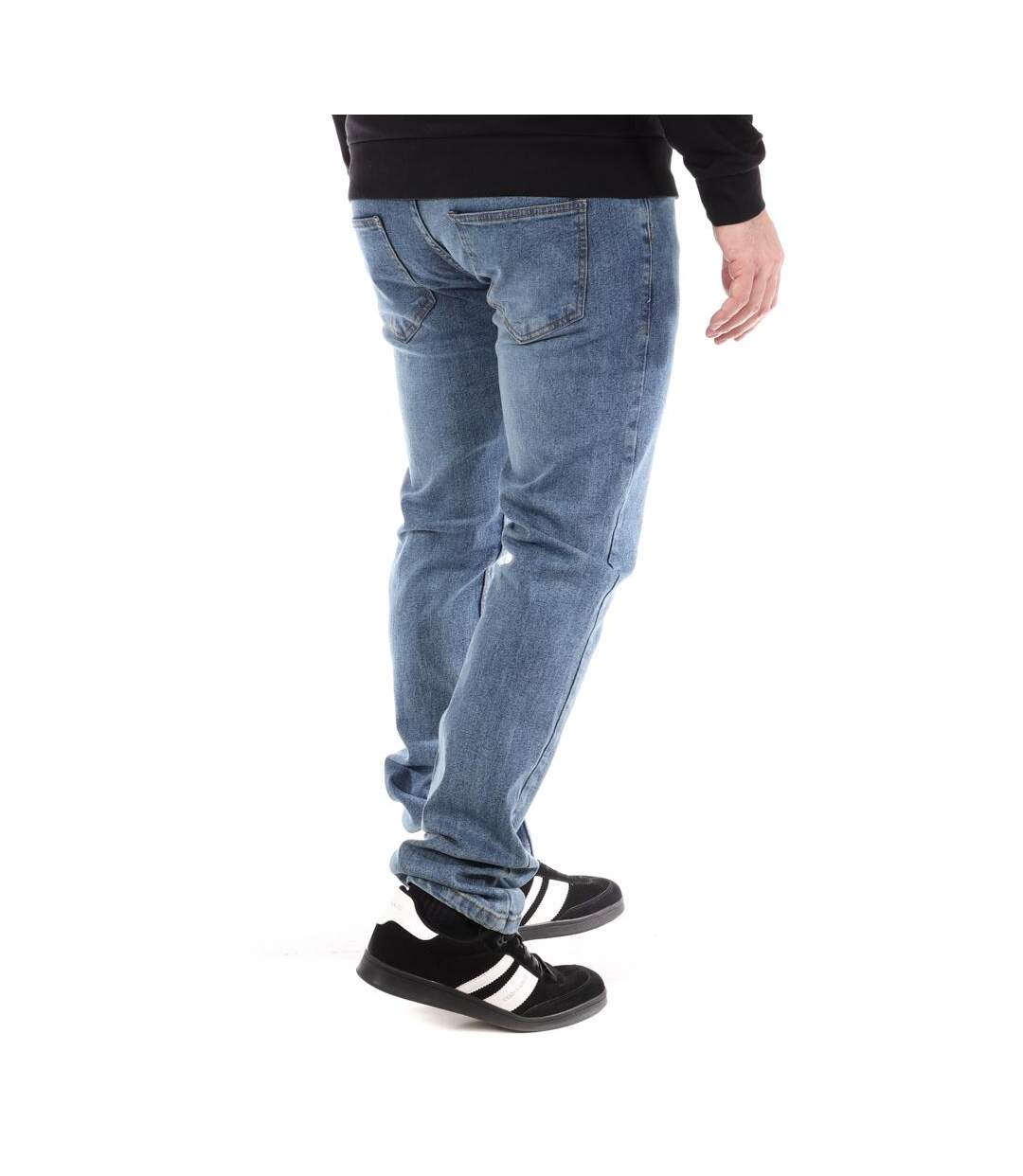Jean bleu délavé homme noir paname brothers 200-2