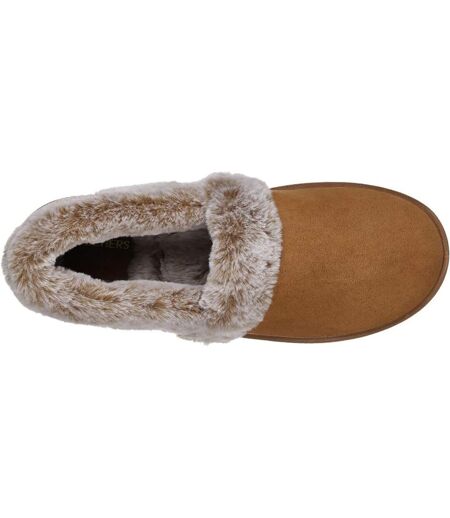 Womens fur lined slipper chestnut Skechers